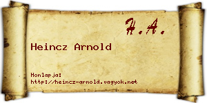 Heincz Arnold névjegykártya